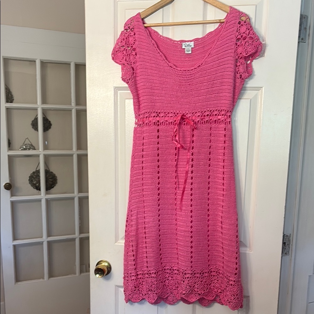 Lilly Pulitzer Pink Tie Front Midi Sundress